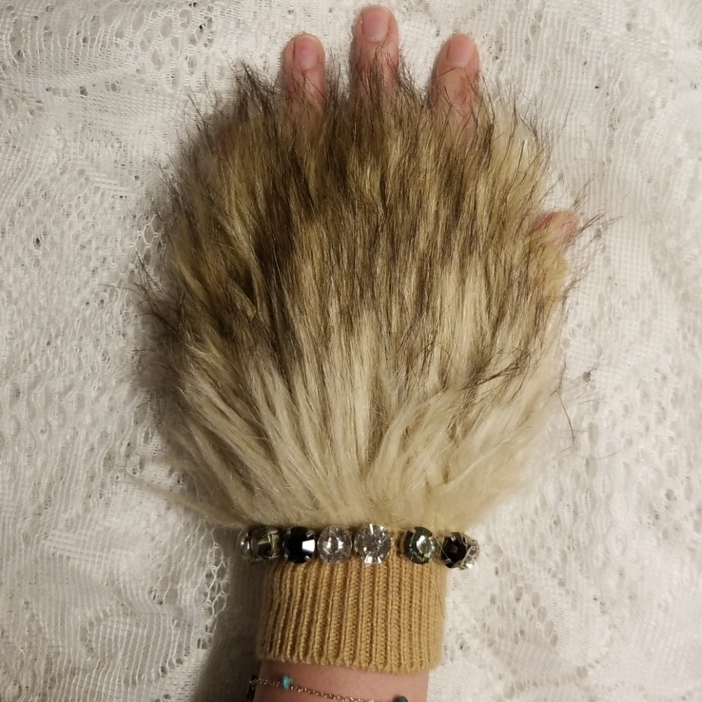 Juicy Couture Fingerless Fur Gloves